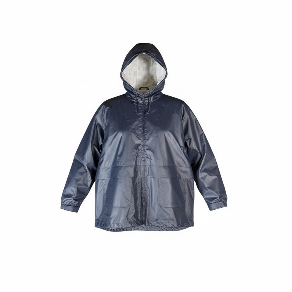 London Fog Men's 100% PVC Windbreaker Jacket Blue Size XL